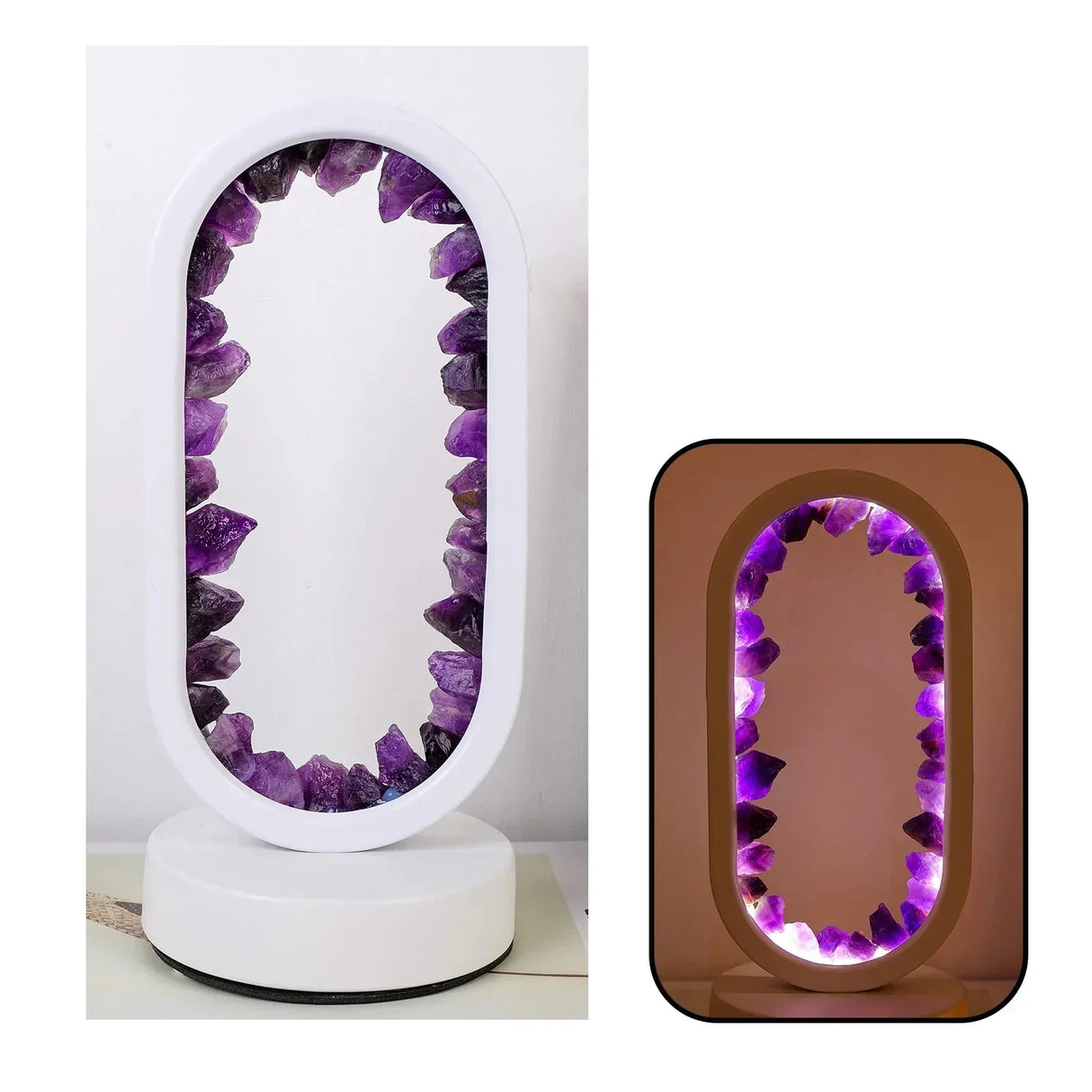 Elegant Amethyst Crystal Lamp – Ambient LED Belysning för Avkoppling Carvallo