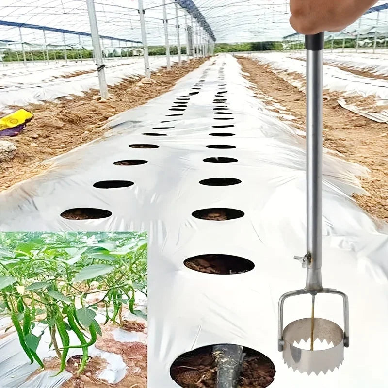 Carvallo Pro Folienhålare för växthus och trädgård | Ergonomisk och rostfri | Med avfallsfilm-krok | Rostfritt stål Carvallo