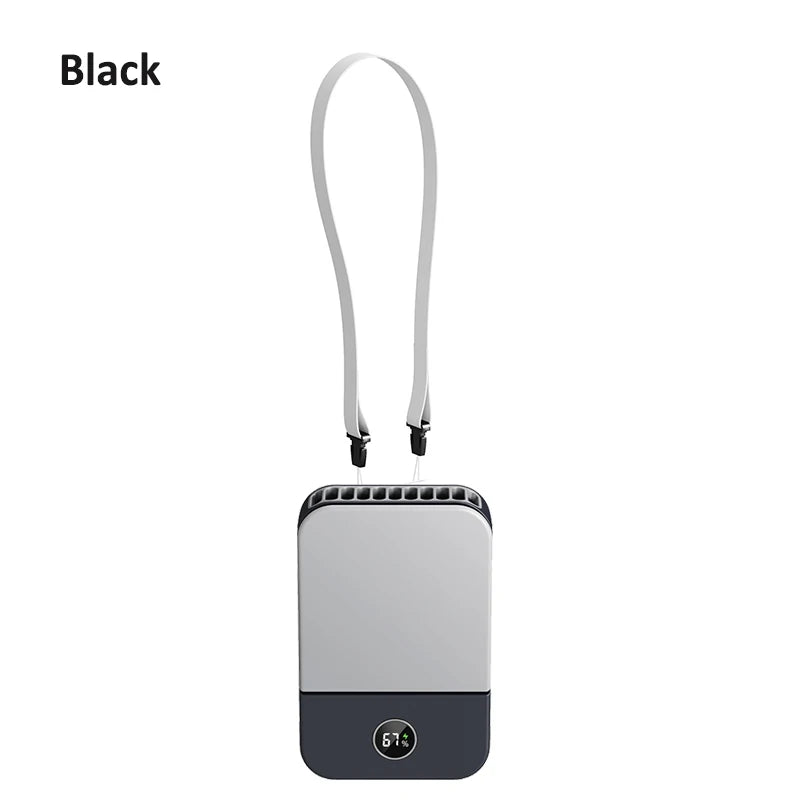 Carvallo AirGo Bärbar Mini-fläkt | 3-i-1 Hals- & Midjfläkt | 3 Hastigheter | Bladeless Design | USB-C Laddningsfunktion | 2000 mAh Batteri Carvallo