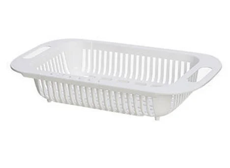 Carvallo Utdragbar diskställ | Justerbar sil för diskho | Avtorkningsställ & tvättkorg för frukt, grönsaker & tallrikar Carvallo