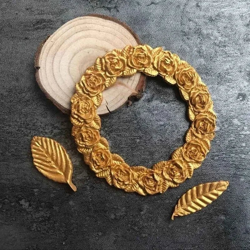 DekoMould™ Silikonform Rosett & Blad | För fondant, choklad & sockerpasta | Finaste bakdekoration & ramdesigns Carvallo