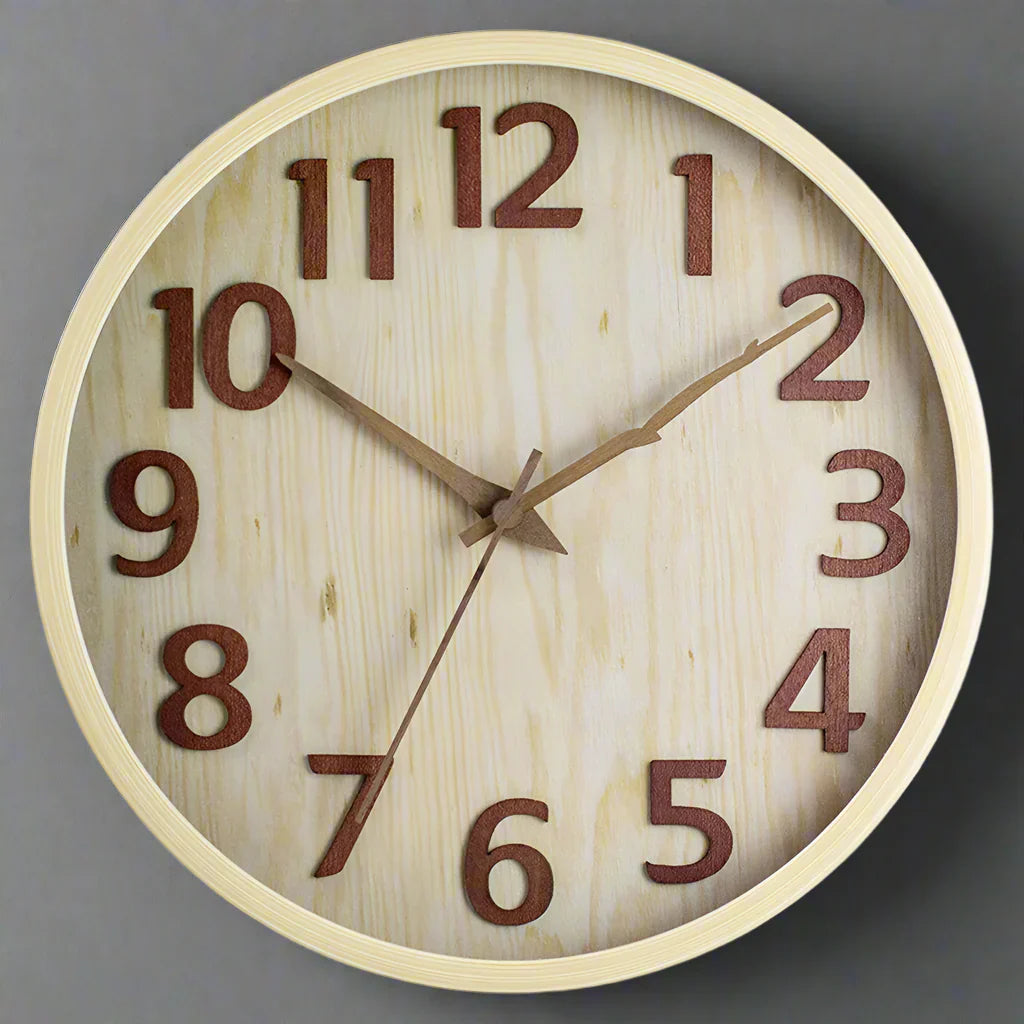 Royaleva Analog Väggdekoration Trä Klocka för Hemmet Carvallo