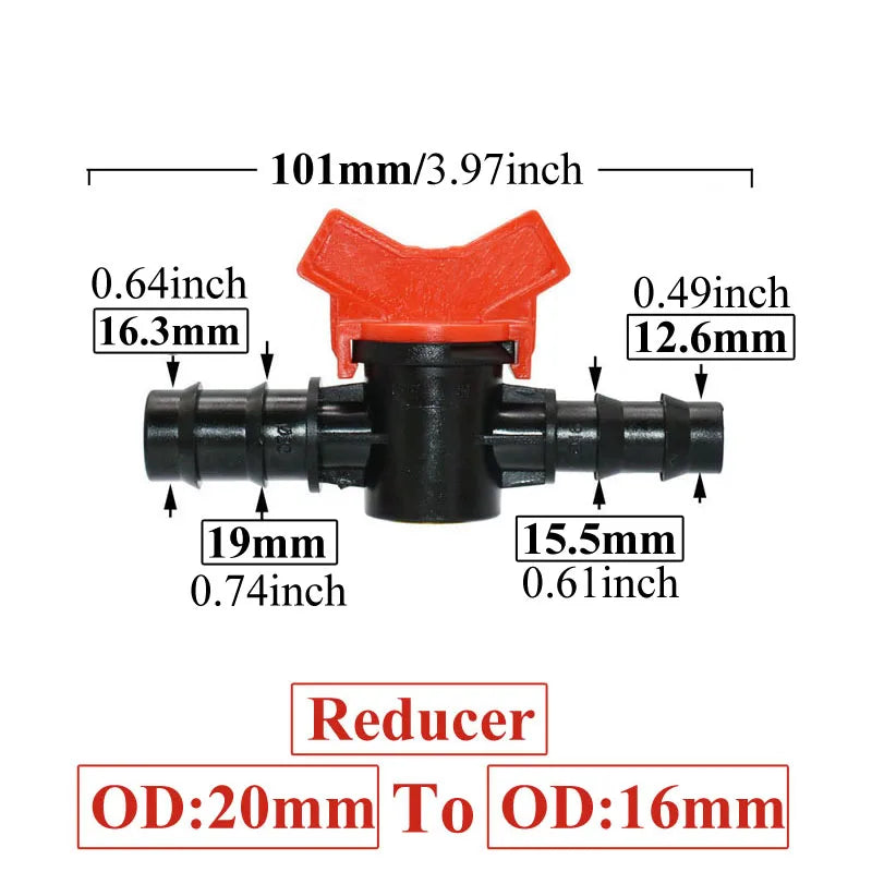 Carvallo FlowTura ConnectPro | Mini-kula ventil med slanganslutning och gänga | För trädgård, PE-slang och droppbevattning Carvallo