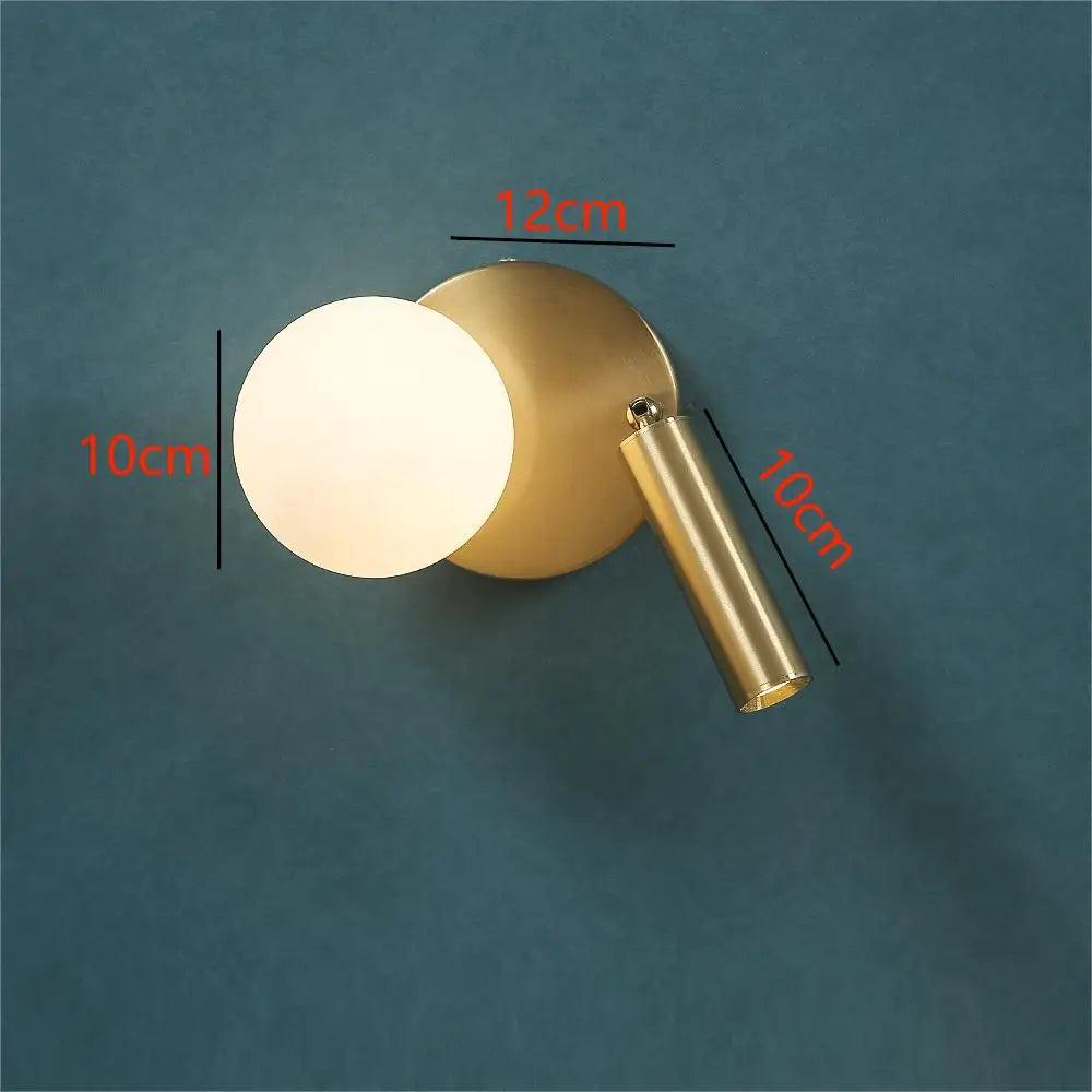 NordicLux - Modern LED Sänglampa Rotera Glas Vägglampa Sovrum och Vardagsrum Dekor Carvallo