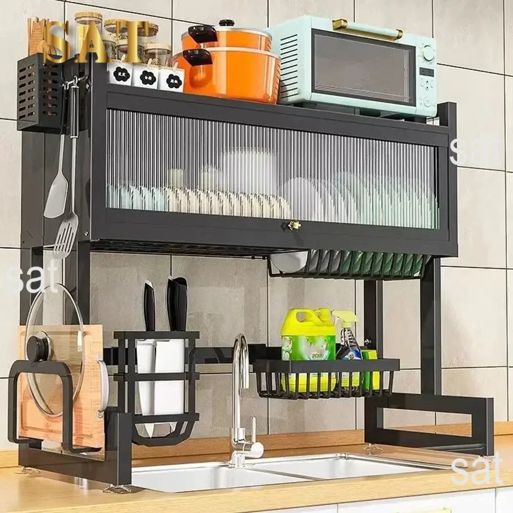 Royallure Justerbar Rostfritt Stål Diskstativ Skåp Organisatör för Kök Diskho Carvallo