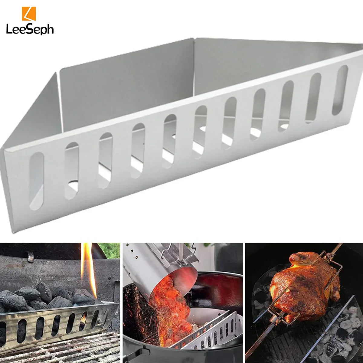 Carvallo kolsyre korg för klotgrill | För indirekt grillning & rökning | Värmebeständig & återanvändbar Carvallo