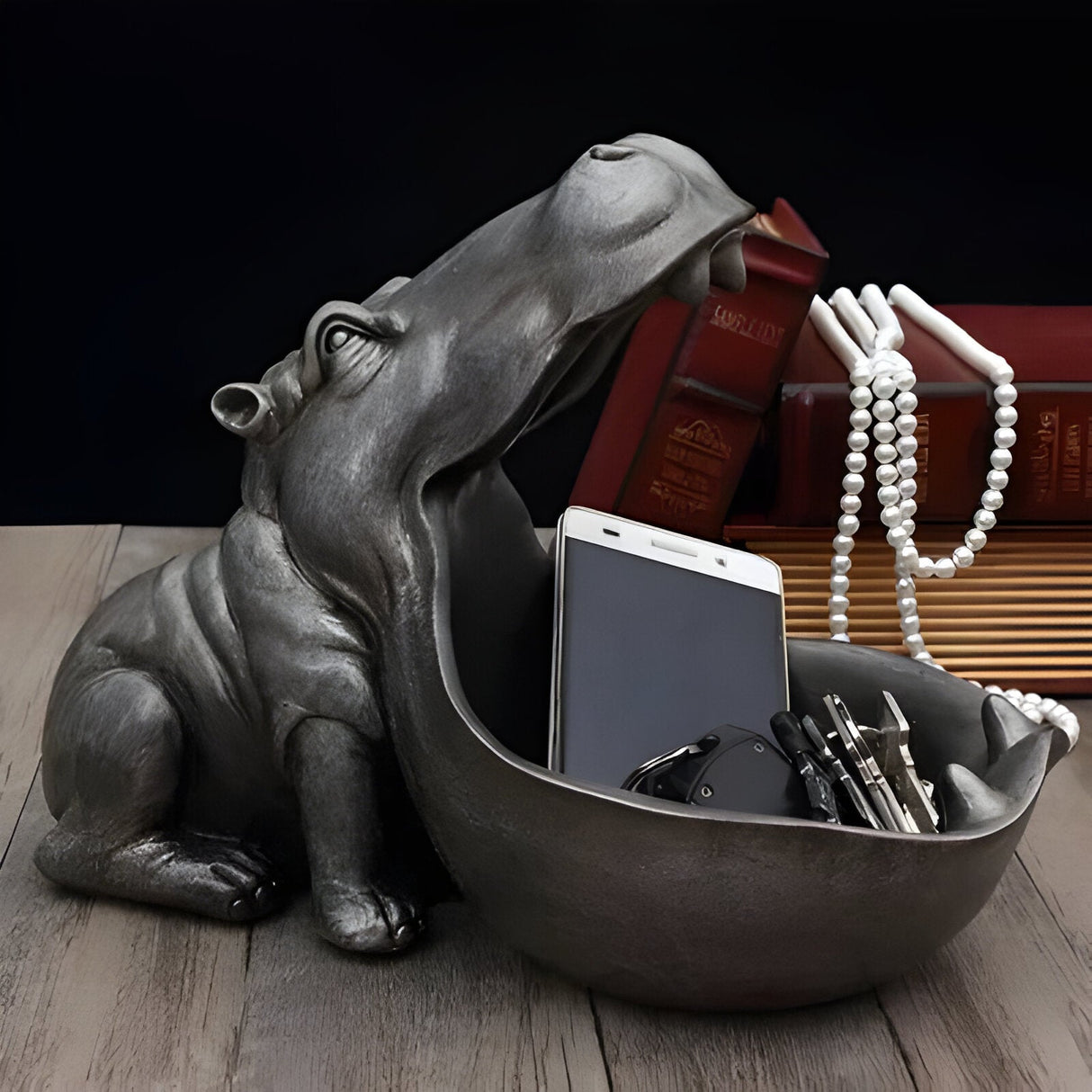 HippoCharm Statue - Lyxig flodhästfigur Carvallo