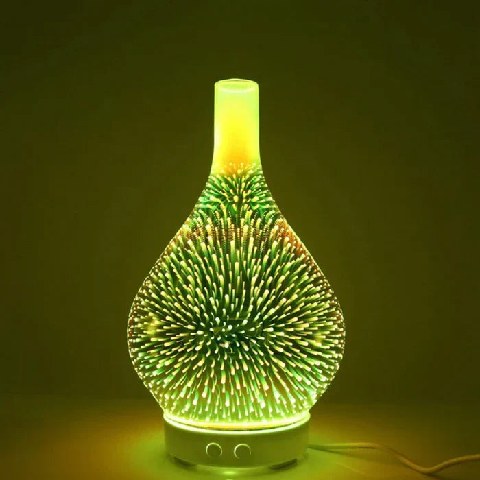 Aromadiffusor med 3D-glasdesign – LED-färgbyte & doftolje-funktion Carvallo