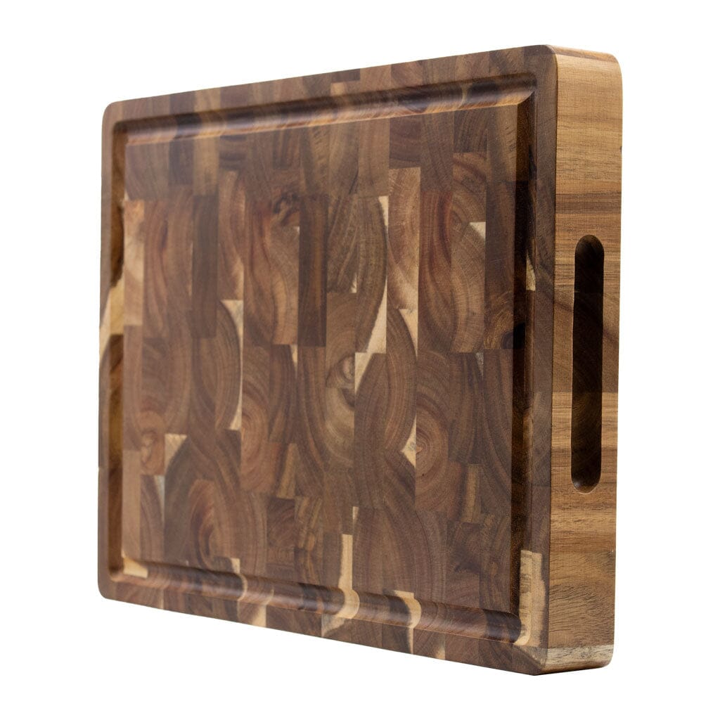 Skärbräda i akaciaträ – Premium skärbräda i japansk design med handtag & saftkanal Carvallo