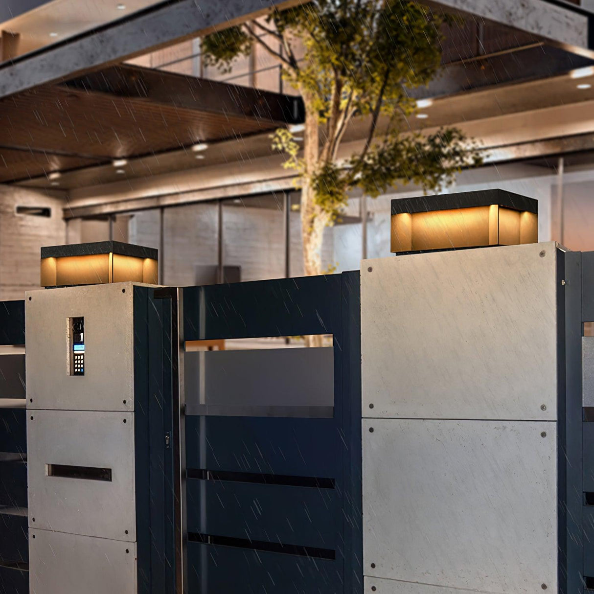 Matt svart ram sol utomhus postlampa Carvallo