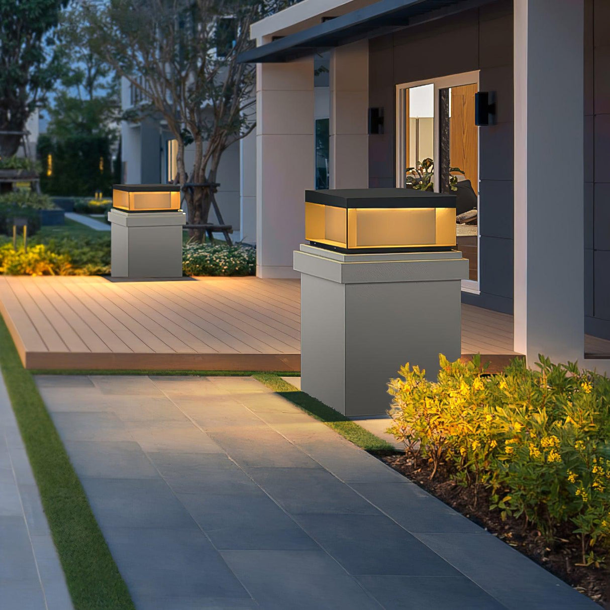 Matt svart ram sol utomhus postlampa Carvallo