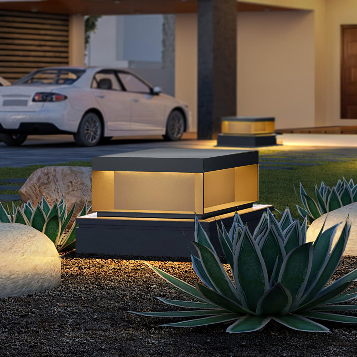 Matt svart ram sol utomhus postlampa Carvallo