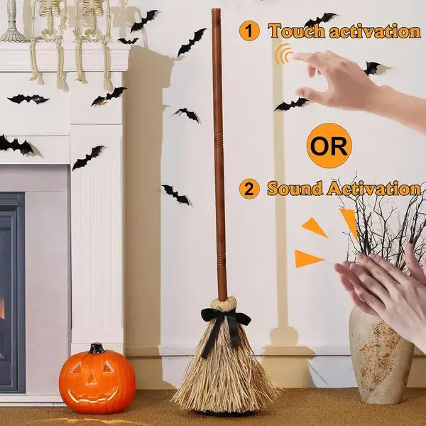Animerad flytande häxkvast – Ljud- och beröringsaktiverad Halloween-rekvisita MILA Sverige