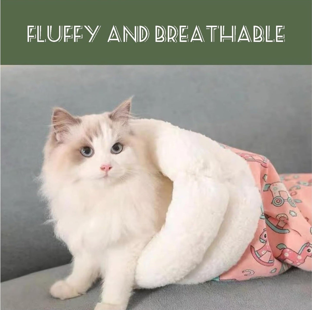 Mysig kattungesovsäck – plyschig sovsäck för katter och små husdjur MILA Sverige