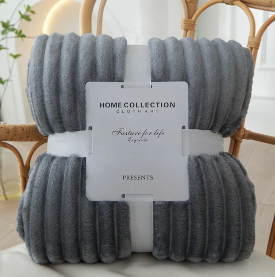 Bredrandig Flanell-Fleece-pläd Carvallo