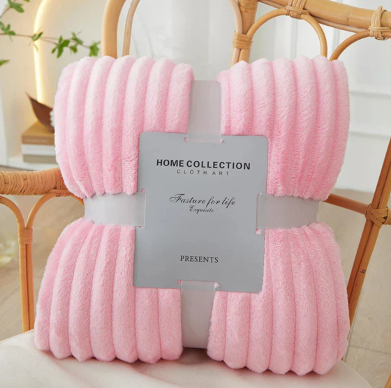 Bredrandig Flanell-Fleece-pläd Carvallo