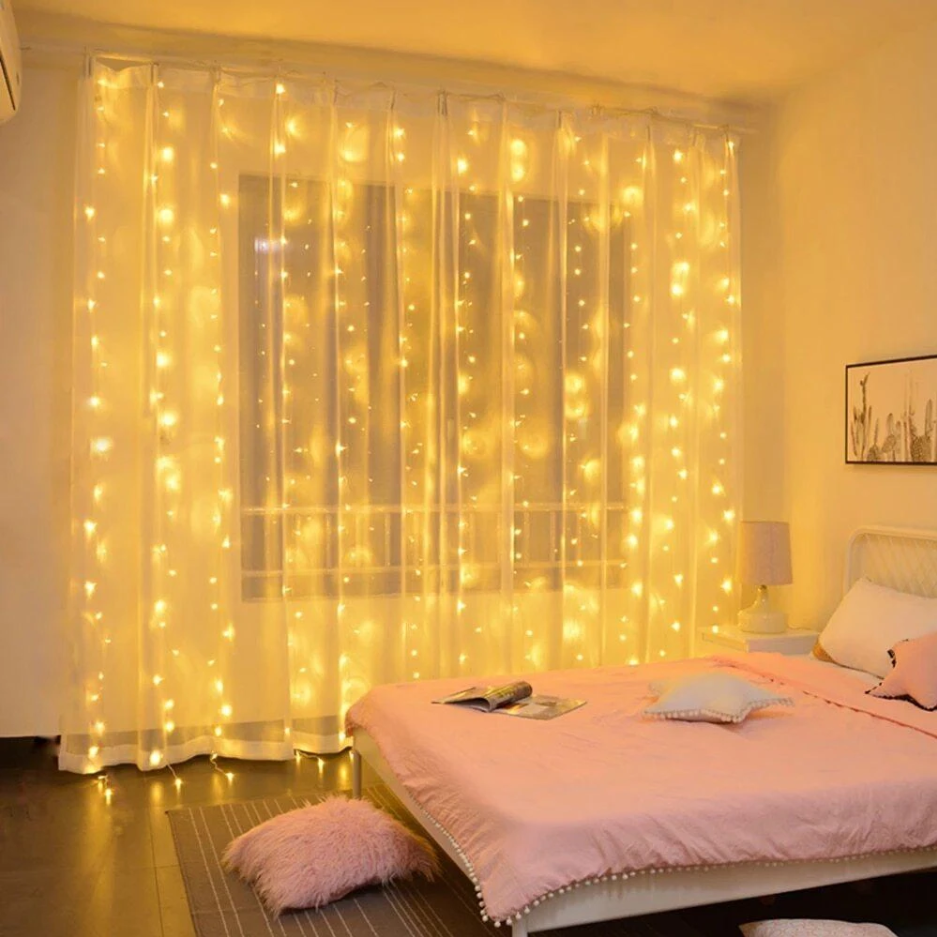 Royaleva Fairy Curtain Lights - Vattentålig med 8 Belysningslägen Carvallo