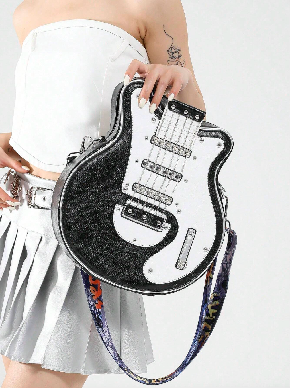 Rockstar - Vintage Retro Gitarr Crossbody Väska MILA Sverige