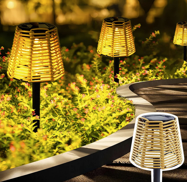 Carvallo LightLantern Solarlampa Rattanutseende | Väderbeständig IP65 | Varm LED-belysning | 36x11x10 cm Carvallo