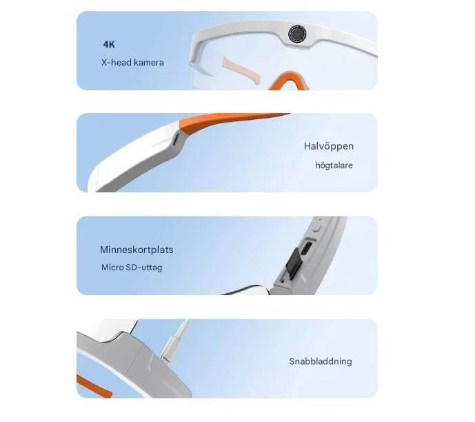 SmartSol – Solglasögon med Inbyggd Kamera och Trådlösa Hörlurar | Kompakta och Funktionella för Aktiva Äventyr-Action Video Cameras-BB-Hemnix