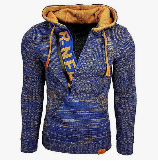 Herr Tröja Vintage Stil Varm Akryl-Herrtröjor-Hemnix-Blå-S-Hemnix