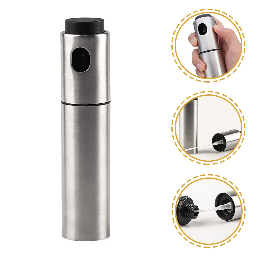 Ölsprüher CULINARA FineMist | 100 ml rostfri sprayflaska | För olja, vinäger & BBQ | Återanvändbar & finjusterande Carvallo