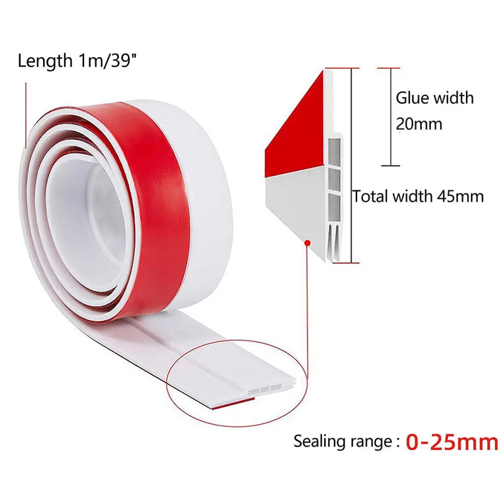 Carvallo Dörrdragluftstoppare Undertürsdämpning | Kyl-, Buller- & Dragluftsskydd | Självhäftande Dörrbottenlist Invändig & Utvändig Carvallo