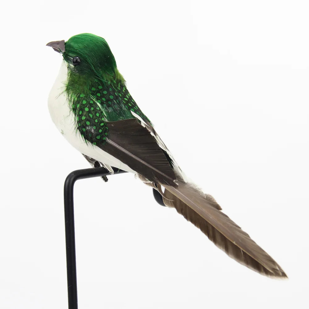 Carvallo ClipBird Dekorationsfågel med fjäder & klämma | 16x4x6 cm | För växter, kransar & inredningsidéer | I 4 färger Carvallo