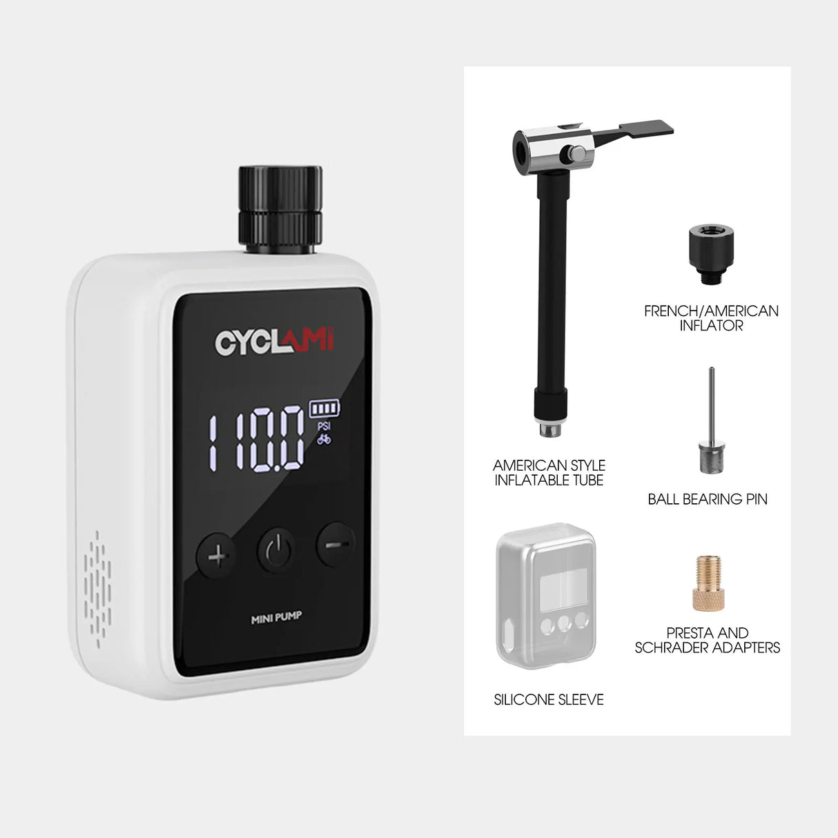 Carvallo Pro Elektrisk Luftpump | 150 PSI Högtryck | Bärbar Mini-Kompressor för cykel, bil & boll | USB-laddning Carvallo