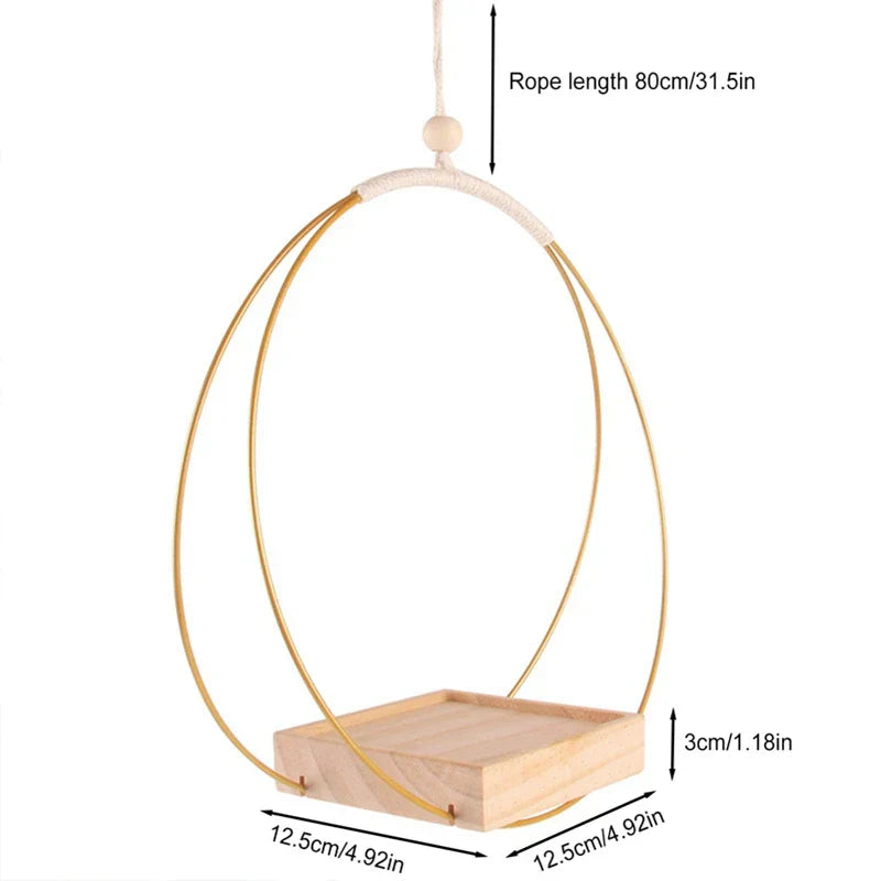 Carvallo Växthållare | Hängande hylla av trä | Blomma hängare för vardagsrum, balkong & inredning inomhus Carvallo