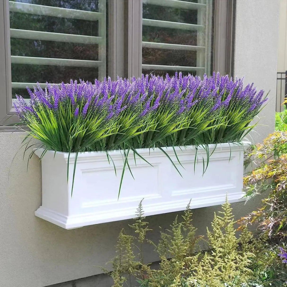 Carvallo Künstlicher Lavendelstrauß | 5-gren | Realistische Blüten & Blätter | 38 cm Höjd | För vardagsrum, balkong & trädgård Carvallo