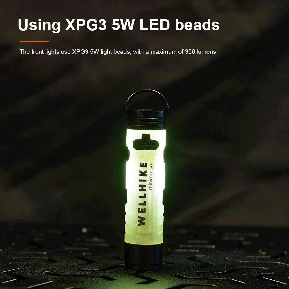 Carvallo ficklampa LUMIRO PocketBeam | 350 lm | Magnetisk & med krok | USB-C uppladdningsbar | För camping & utomhus Carvallo