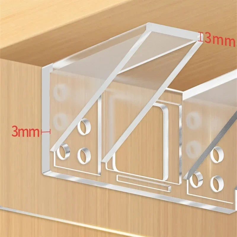 Carvallo ClearFix | Transparent shelf and drawer divider | For cabinets, compartments & bookshelves | 15×7 cm Carvallo