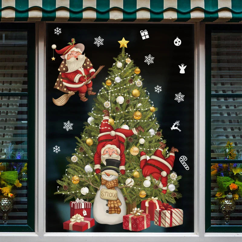 Fönsterdekoration - Festlig dekoration med jultomte och djur för en mysig jul Carvallo