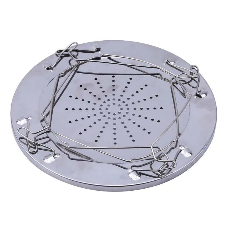 Carvallo rostfritt stående stöd för campingkök | Ø 22 cm | Stabilt & värmebeständigt | För utomhus & grill Carvallo