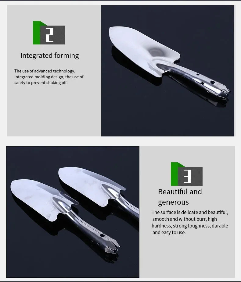 Carvallo Trädgårdsspade i rostfritt stål | Liten handspade för blomjord och planteringsarbete | Idealisk för suckulenter, krukor och trädgårdsarbete Carvallo