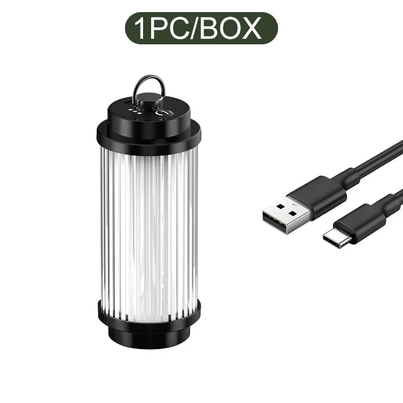 Carvallo Återuppladdningsbar LED-Campinglampa | 3000 mAh batteri | Kompakt tältlampa med 38 LED-lampor | USB-laddning | Mini ficklampa för utomhus & nödsituationer Carvallo