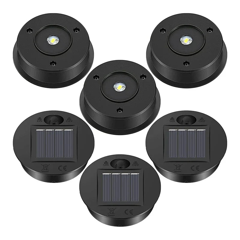 Carvallo 6-pack Sol-ersättningslock för trädgårdslampor | Ø 7 cm | LED-lampor med solpanel | Vattentät & Automatisk Carvallo