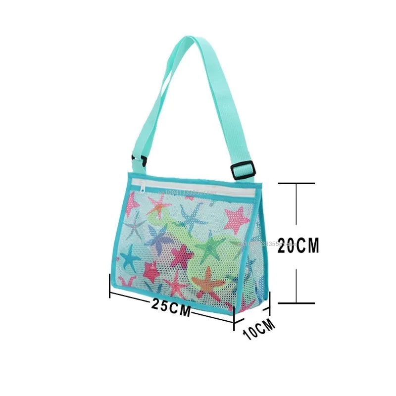 Carvallo Kids Fällbar Strandväska för Barn | Nätväska för Snäckor & Leksaker | Justerbar Bärrem & Dragkedja – 25×20×10 cm Carvallo