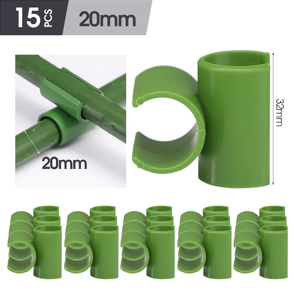 Carvallo Connect | 15-pack krysskopplingar för växtstöd | För .8–2.0 cm stänger | Justerbara klämmor för spaljéer & växtstöd Carvallo