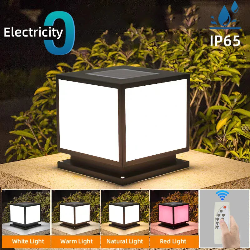 Carvallo PillarGlow Solarljusstolpe LED med fjärrkontroll & timer – IP65 Vattentålig Carvallo