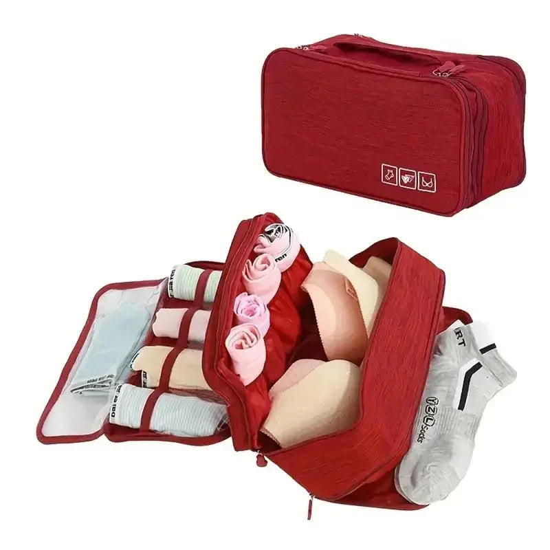 Carvallo Fällbar Underklädesresväska i vattenavvisande tyg | BH- & Trosorganisatör för resor | Bagageorganisatör för damer & herrar | Tvättväska med fack Carvallo