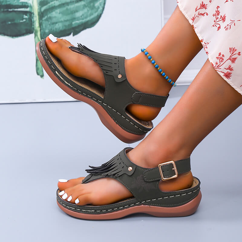 Strand sandaler med tofsar-Shoes for Women-Hemnix-Hemnix