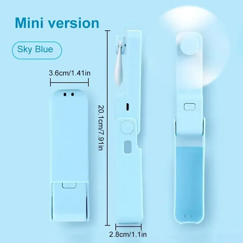 Carvallo-Fällfläkt BrisaFold | USB-laddningsbar & bärbar | Tyst & kraftfull | För skrivbord & på språng Carvallo