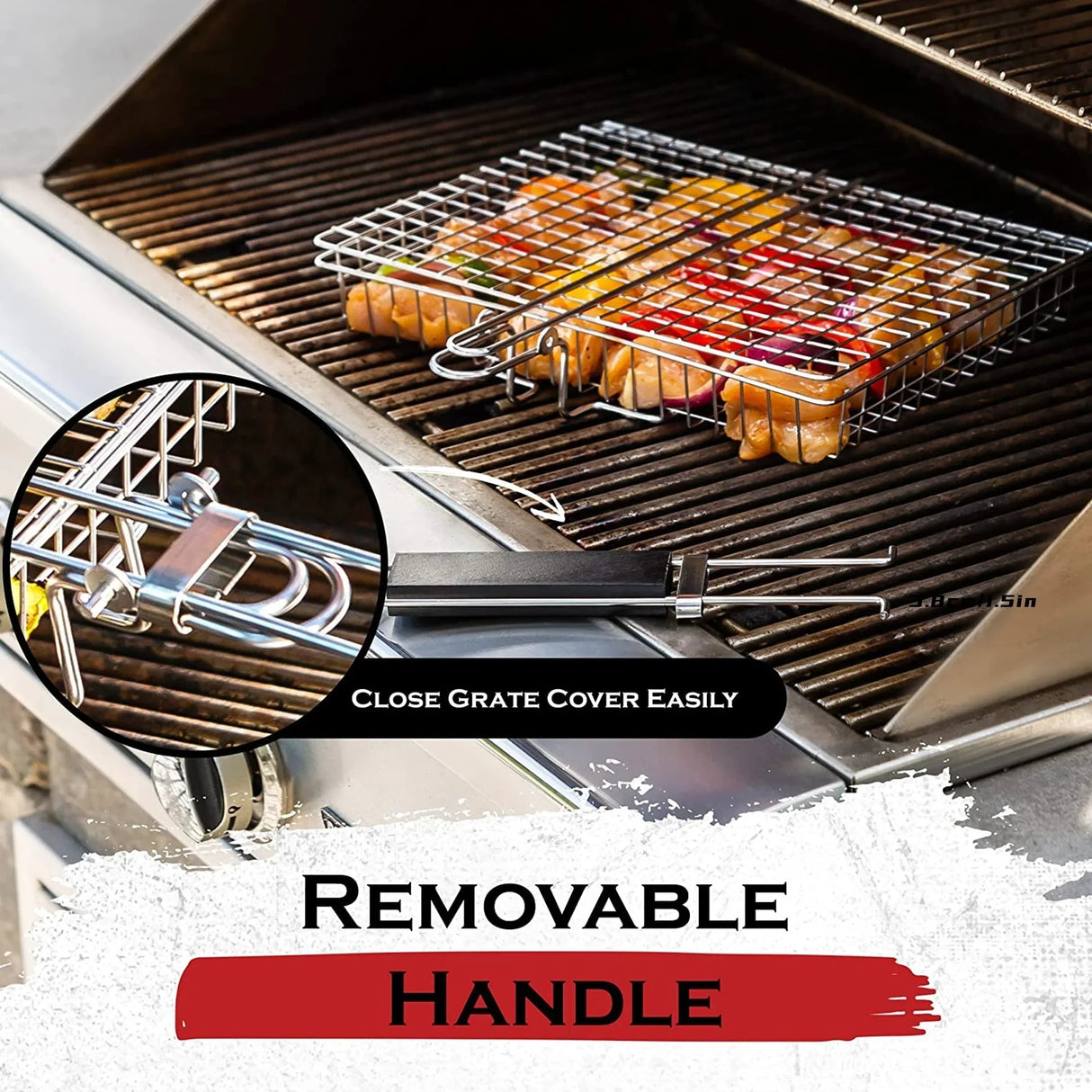 Carvallo GrillMate Grillkorg Rostfritt stål | Fällbar & Non-stick | Med handtag | För kött, fisk & grönsaker | Högtemperaturbeständig Carvallo