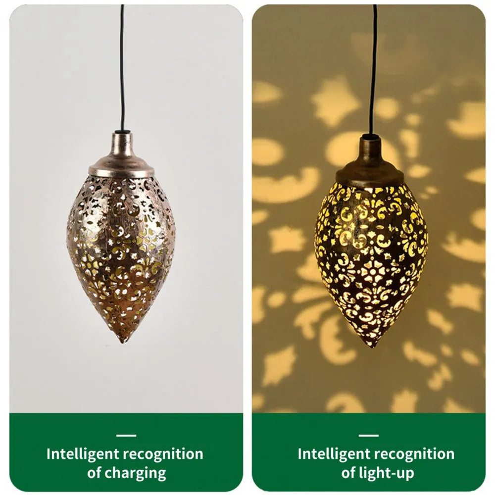 Carvallo SolArt Solär Trädgårdslampa Droppform | Vattentät & Projektionseffekt | Metall | För Balkong, Terrass & Utomhusområde Carvallo