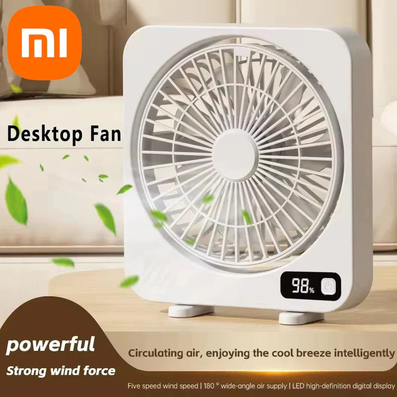 Carvallo USB-bordfläkt | 5-trins digital skærm | Bærbar & stille | Til kontor, skole & hjemme Carvallo