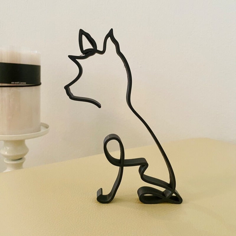 Minimalistisk hund konstskulptur-Home-Hemnix-Rävterrier-Hemnix