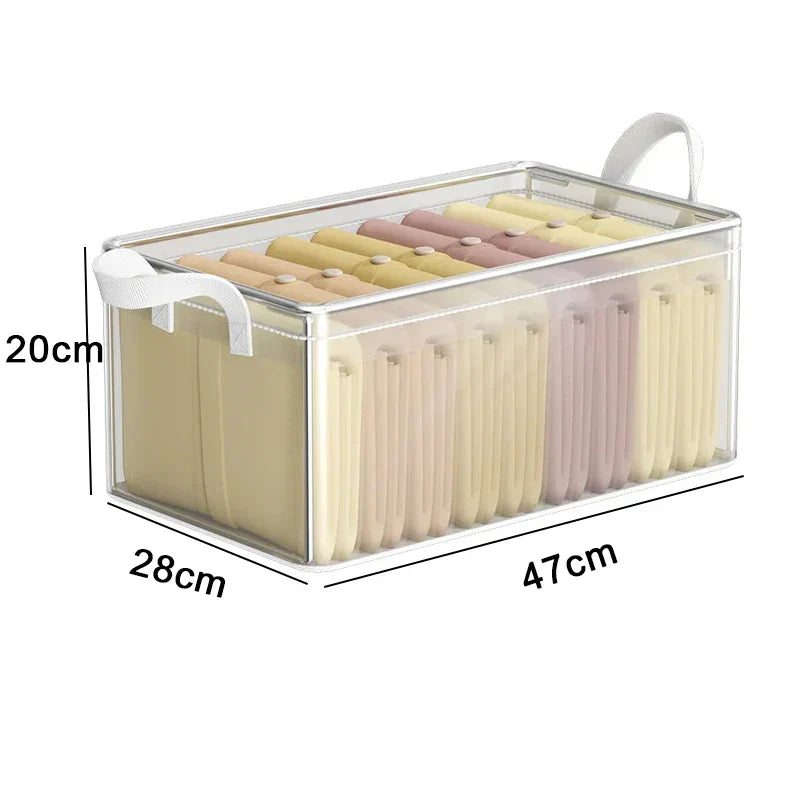 Carvallo Kläders Organiser | Transparent PVC Förvaringslåda | Med Metallram & Dammskydd | Fällbar & Vattentät Carvallo