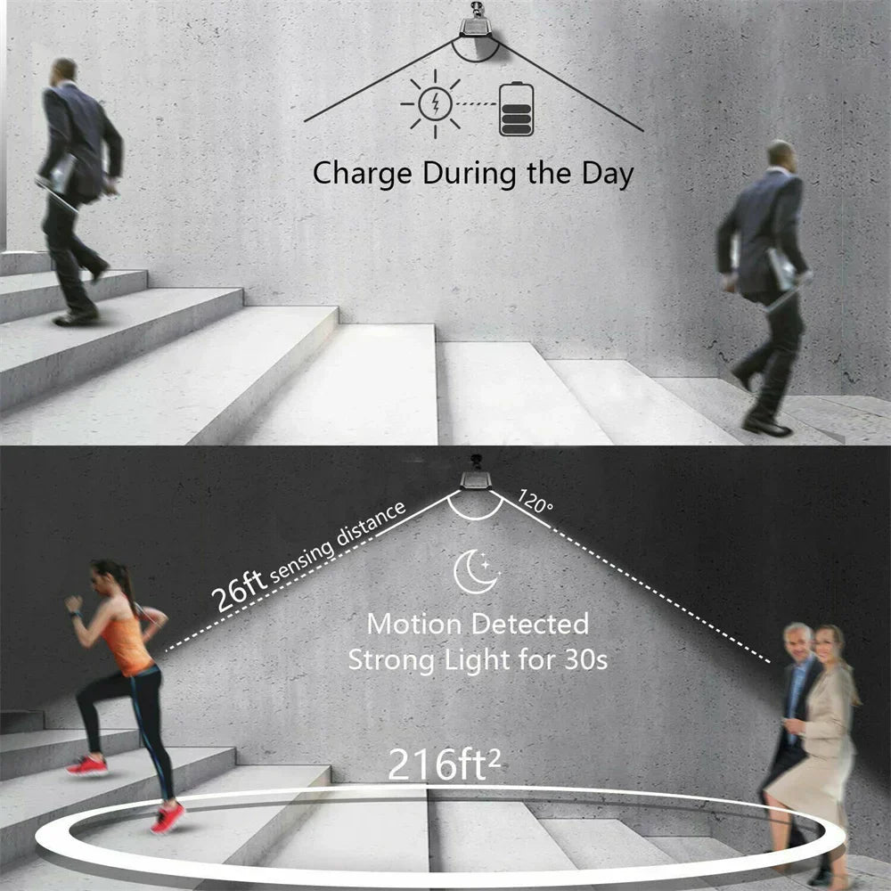 Carvallo 36 | 180° Svängbar | Rörelsesensor | 36 LEDs | IP65 Solarsäkerhetsljus Carvallo